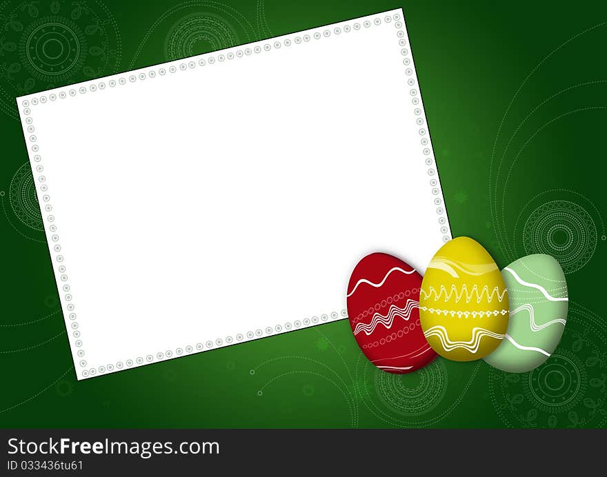 Easter greeting card with eggs. Easter greeting card with eggs