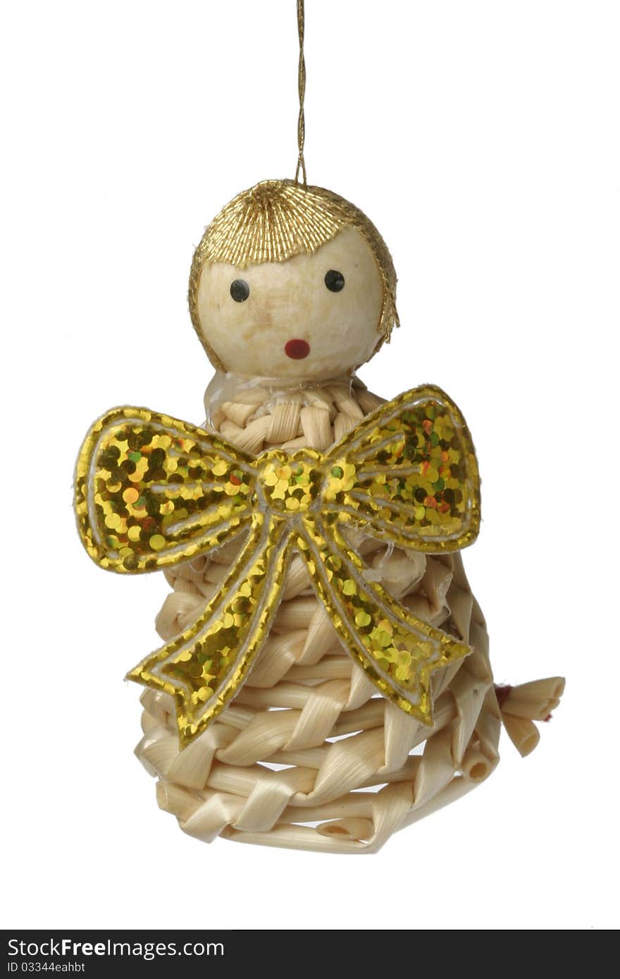 Angel-christmas decoration on white