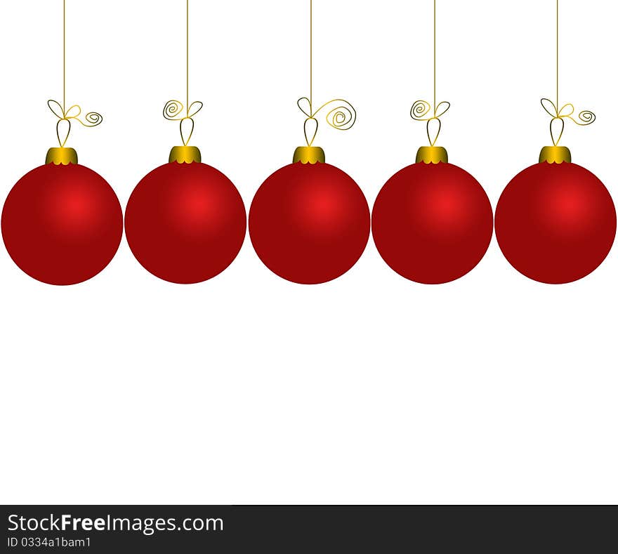 Set of red christmas balls. Set of red christmas balls