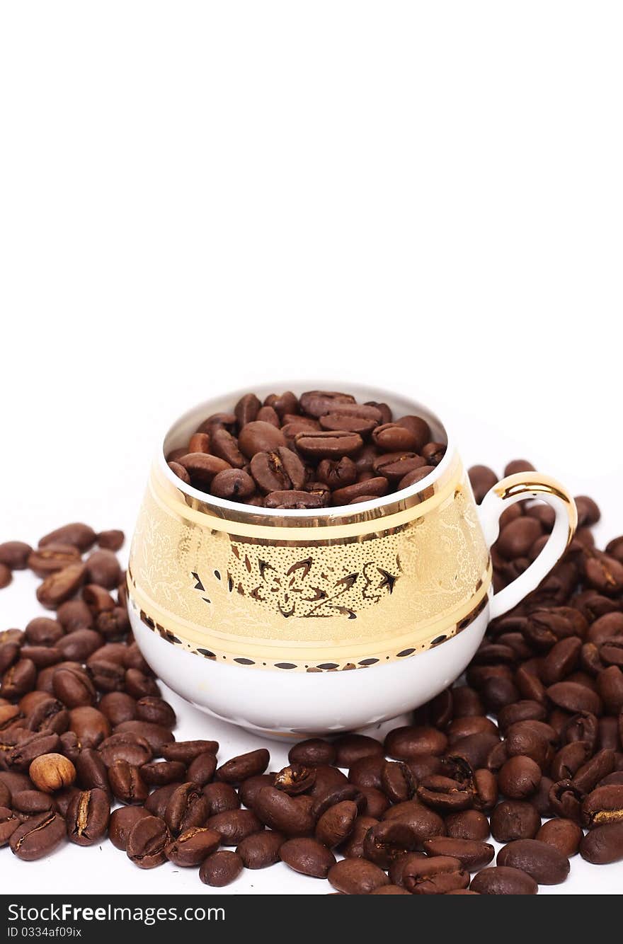 Cup coffe on white background