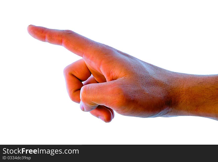 A man demonstrates the possibility of filing signs with his hand. A man demonstrates the possibility of filing signs with his hand