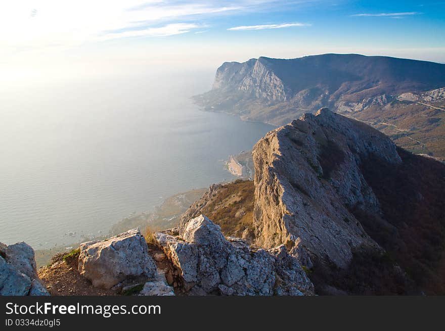 Scenic ridge facing the sea. Scenic ridge facing the sea