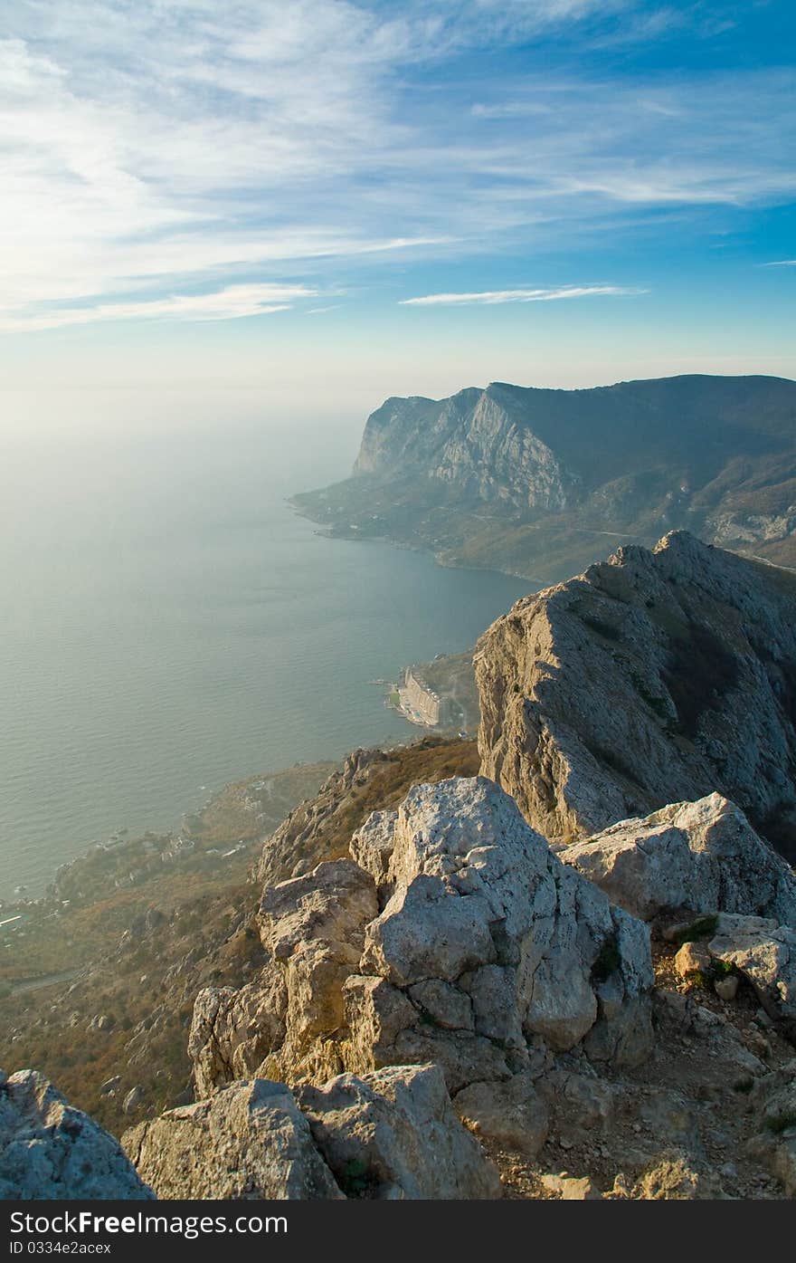 Scenic ridge facing the sea. Scenic ridge facing the sea