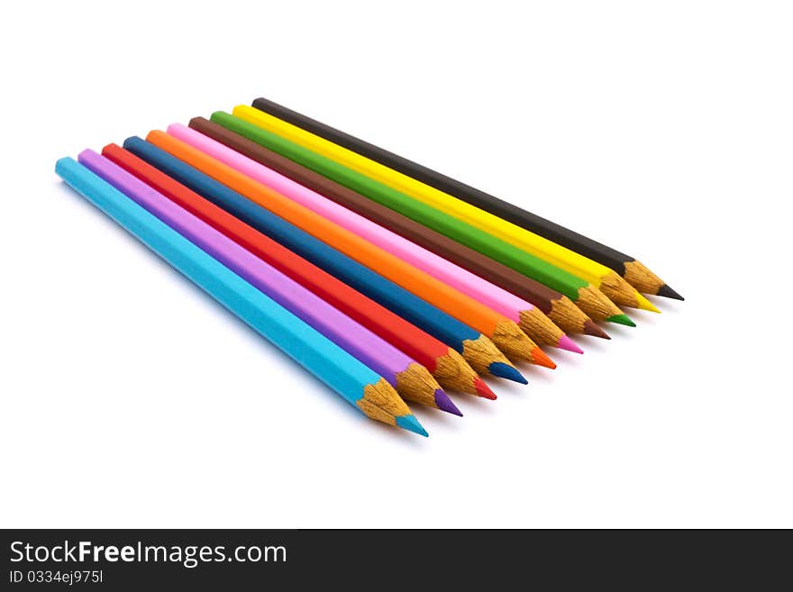 Pencils in a row