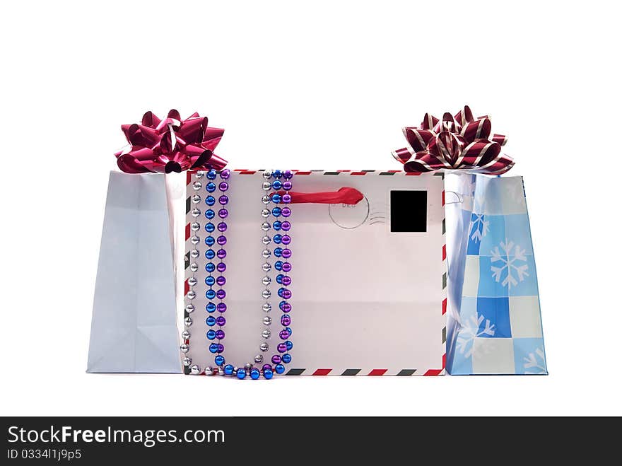 Christmas Gifts On White Background