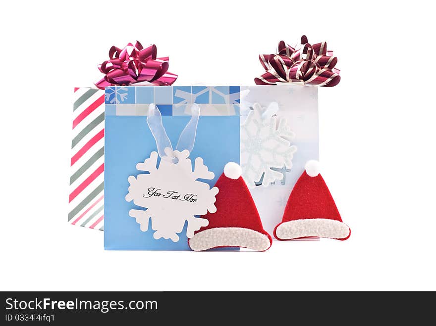 Custom Text Space on Gift Tag on Gift Bags. Custom Text Space on Gift Tag on Gift Bags