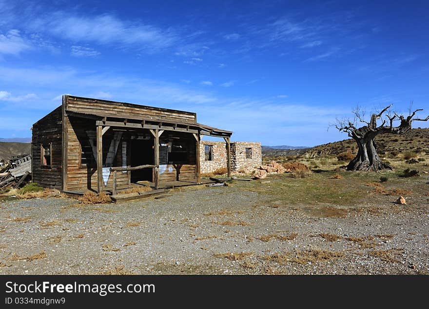 Beautiful landscape with the old house. Beautiful landscape with the old house