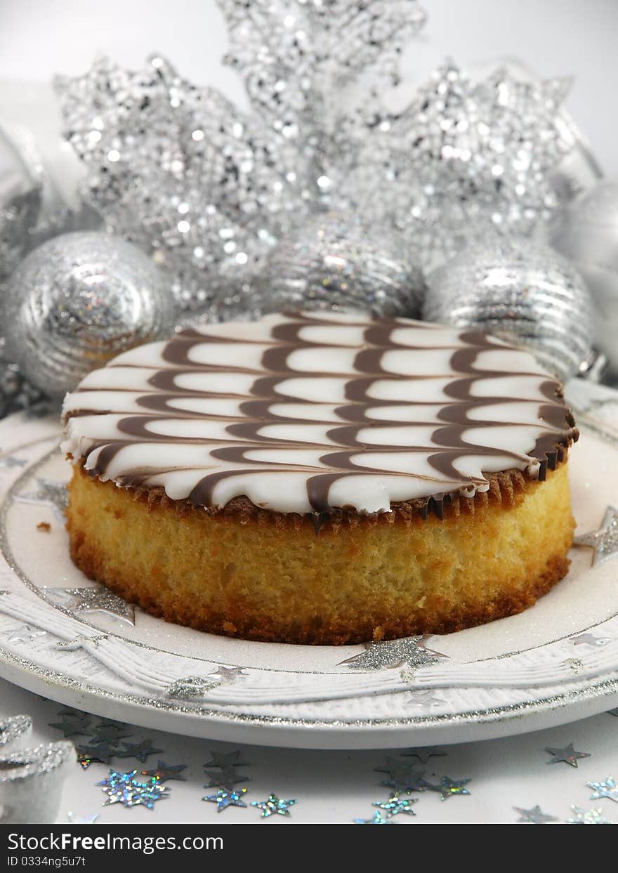 Christmas cake on the table