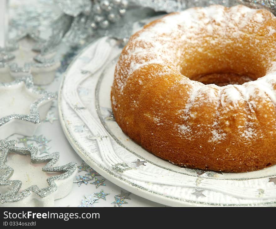 Christmas cake on the table