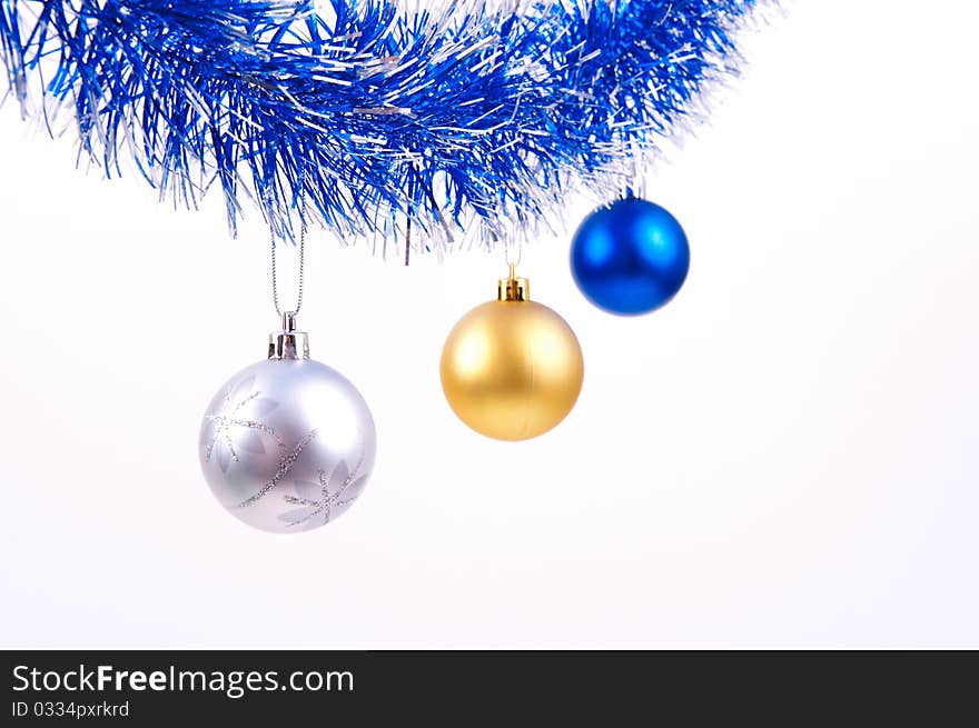 Colored objects for decorating the Christmas and New Year. Colored objects for decorating the Christmas and New Year