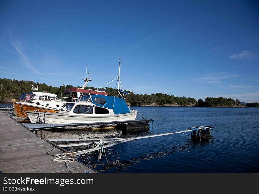 Boats at the molo, Norway