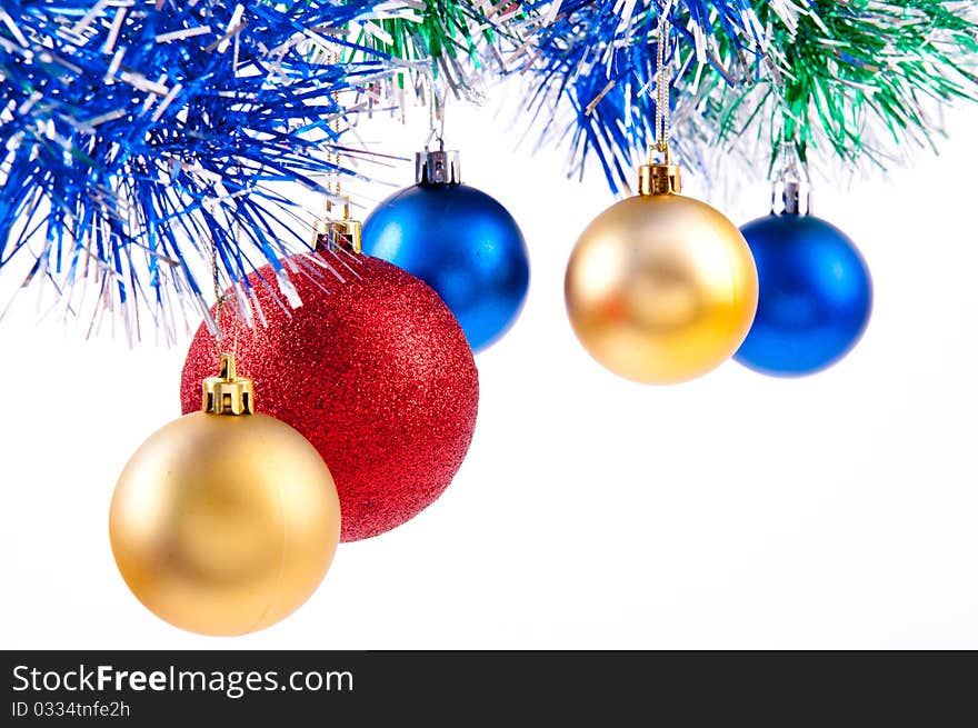 Colored objects for decorating the Christmas and New Year. Colored objects for decorating the Christmas and New Year