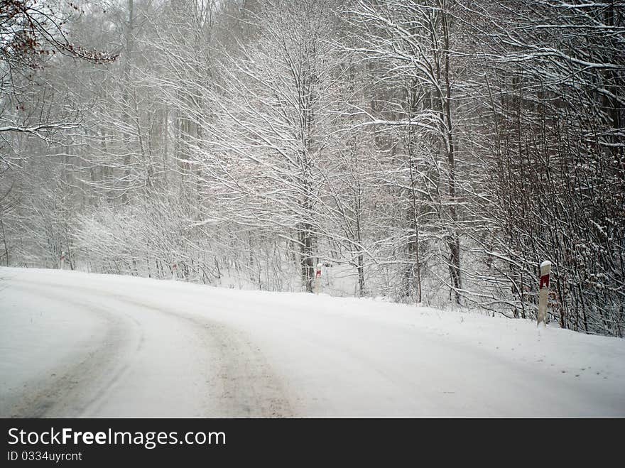 Winter Road somewhere in Poland