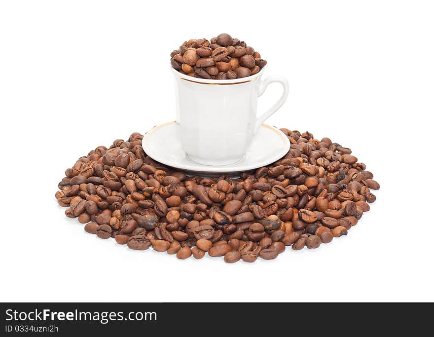 Cup with the corns of coffees