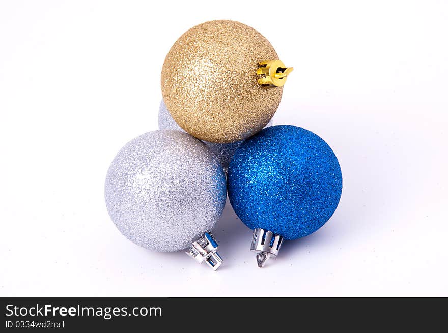 Colored objects for decorating the Christmas and New Year. Colored objects for decorating the Christmas and New Year