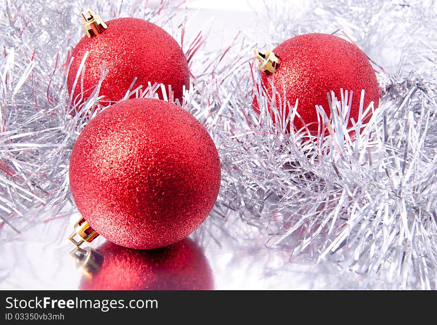 Colored objects for decorating the Christmas and New Year. Colored objects for decorating the Christmas and New Year