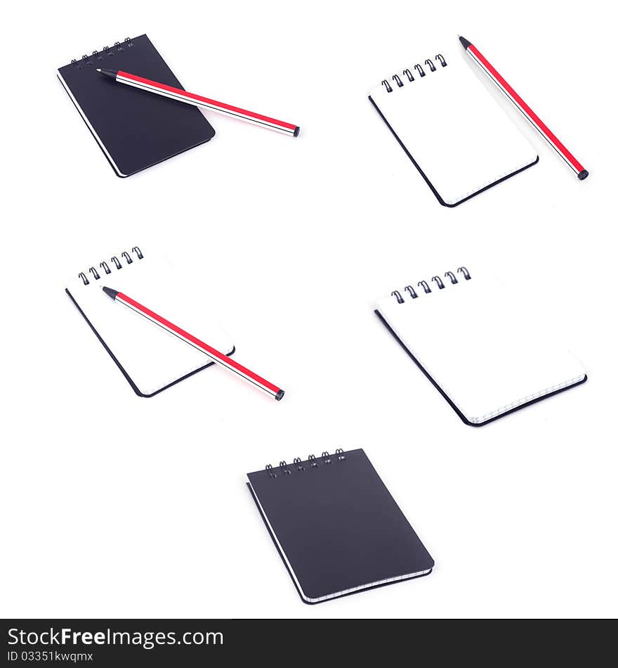 Notebook and red pencil