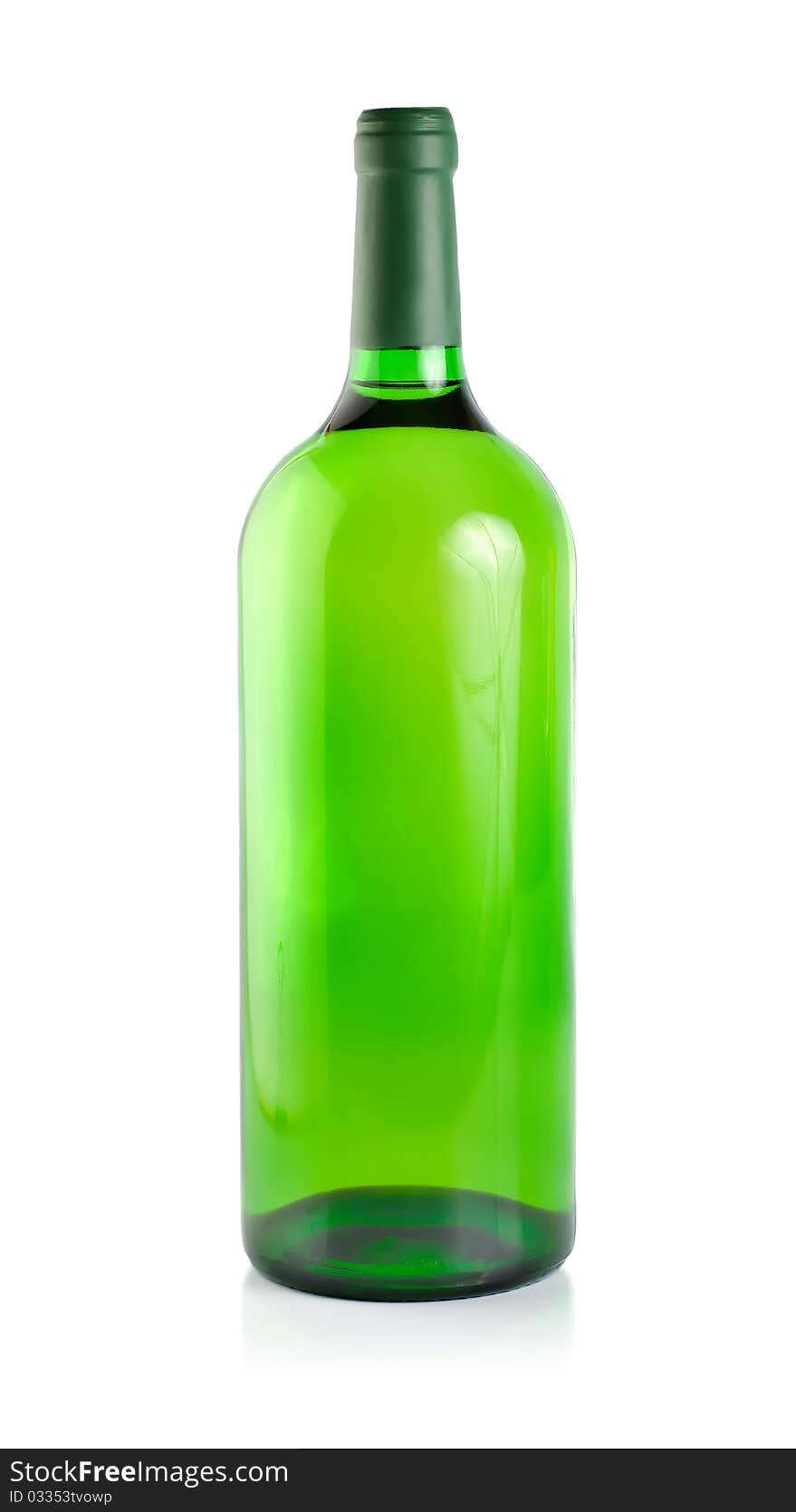 Bottle of white wine, isolated on white