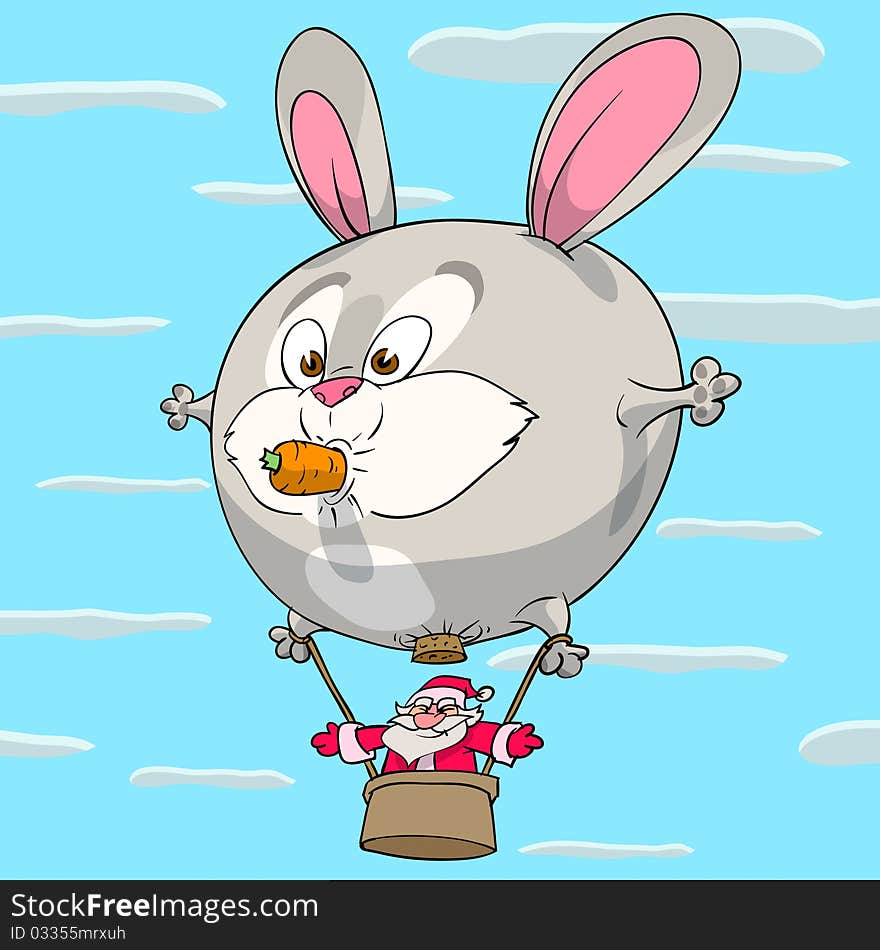 Hare balloon of Santa Claus