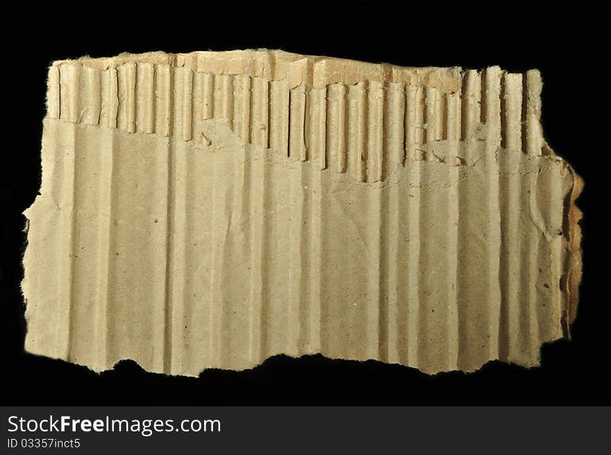 Torn section of a corrugated carton. Torn section of a corrugated carton