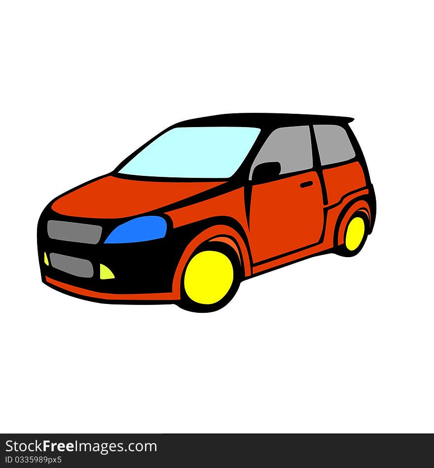 Vector silhouette of the car against. Vector silhouette of the car against