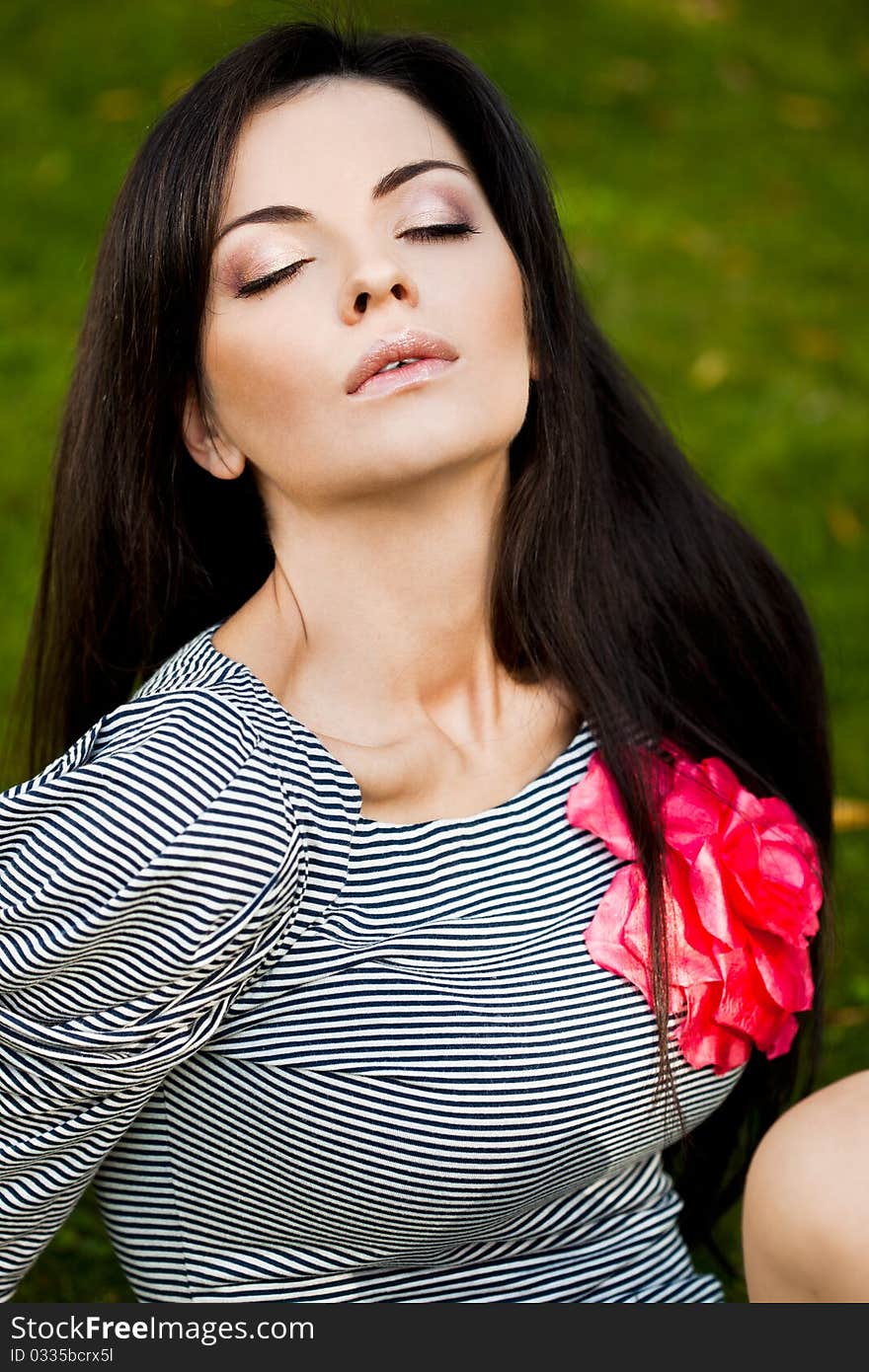 Beautiful girl on the nature