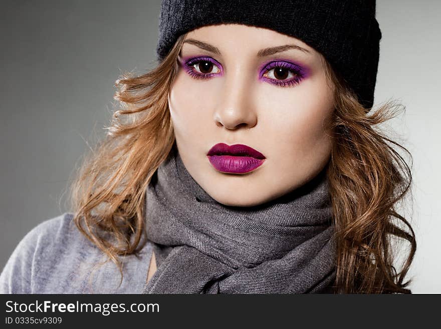 Girl in the hat and scarf