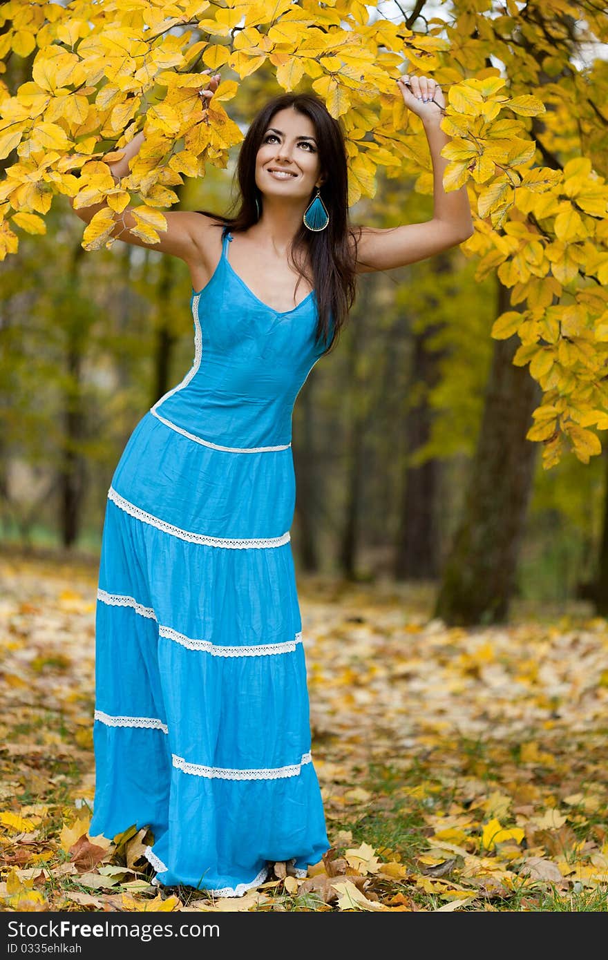 Woman With Yellow Leaves