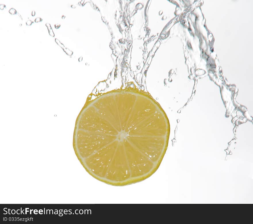 Fruirts and Water on white background. Fruirts and Water on white background