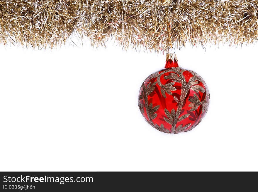 Red and gold Christmas ball