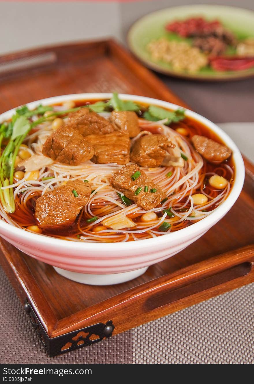 Chinese noodles on the table