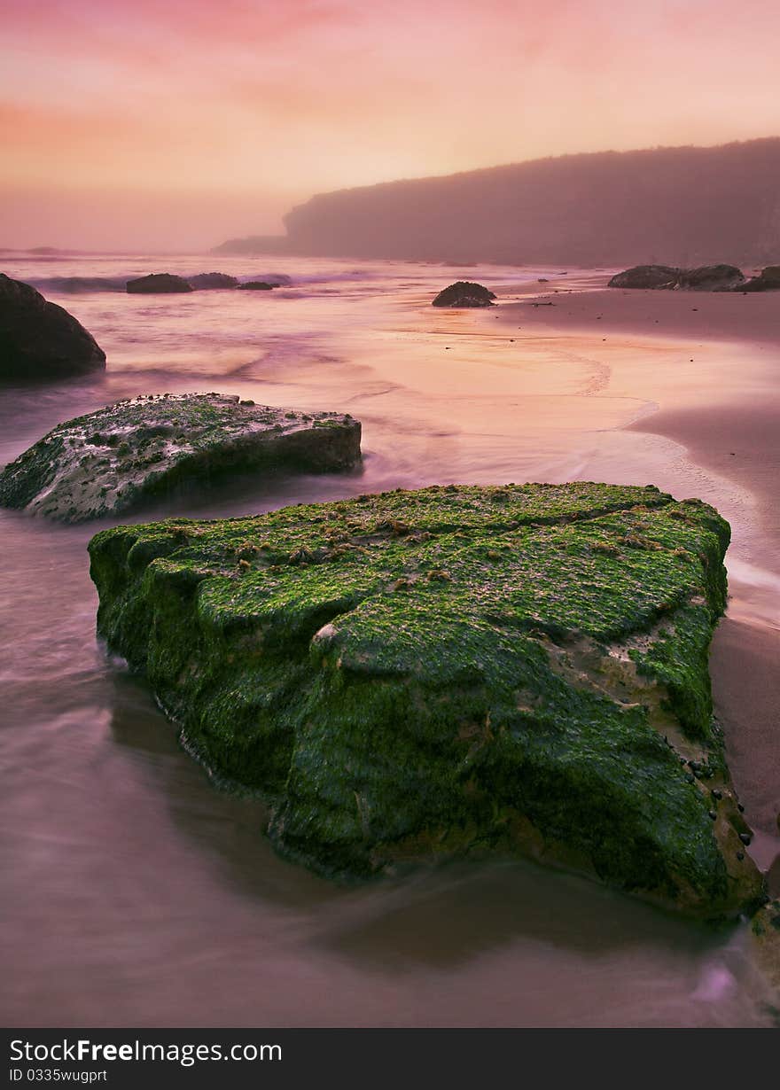 Beautiful sunset at the California coast in Santa Cruz. Beautiful sunset at the California coast in Santa Cruz