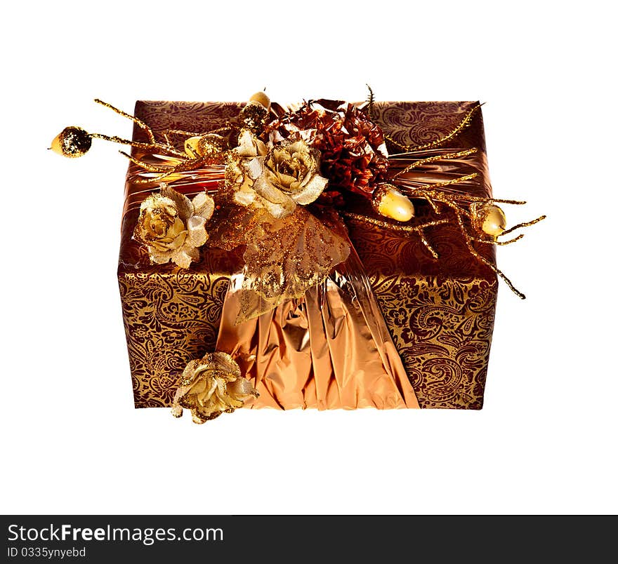 Christmas present isolated over white background