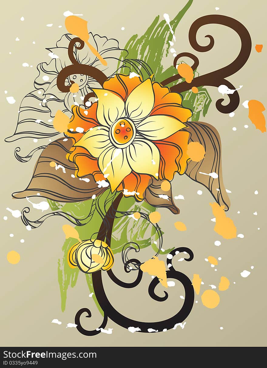 Background With Decorative Flowers