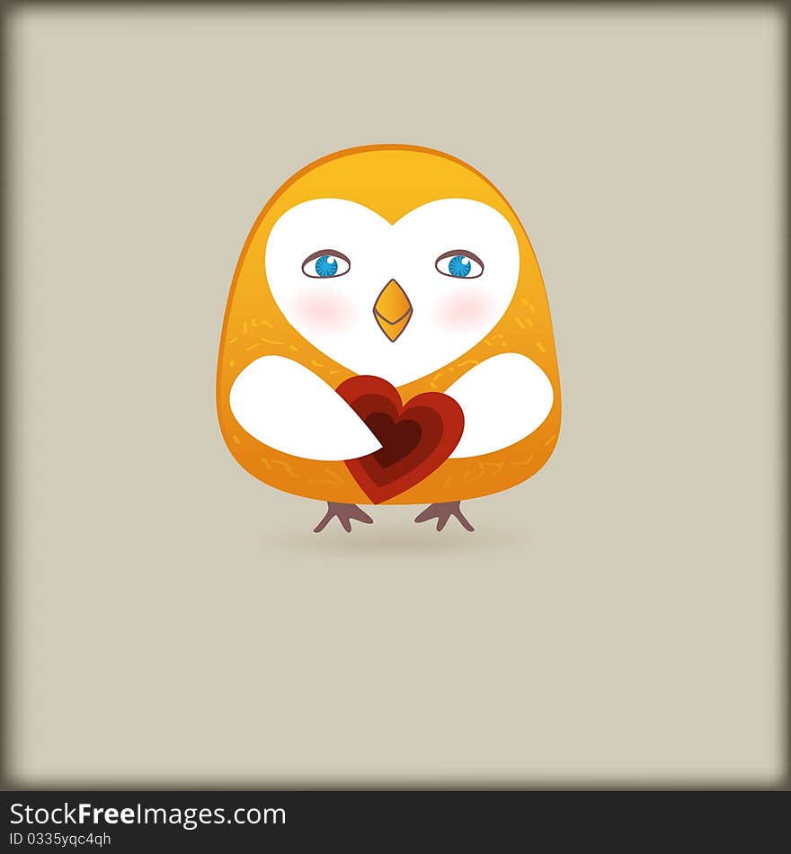 Cute  Bird With Heart