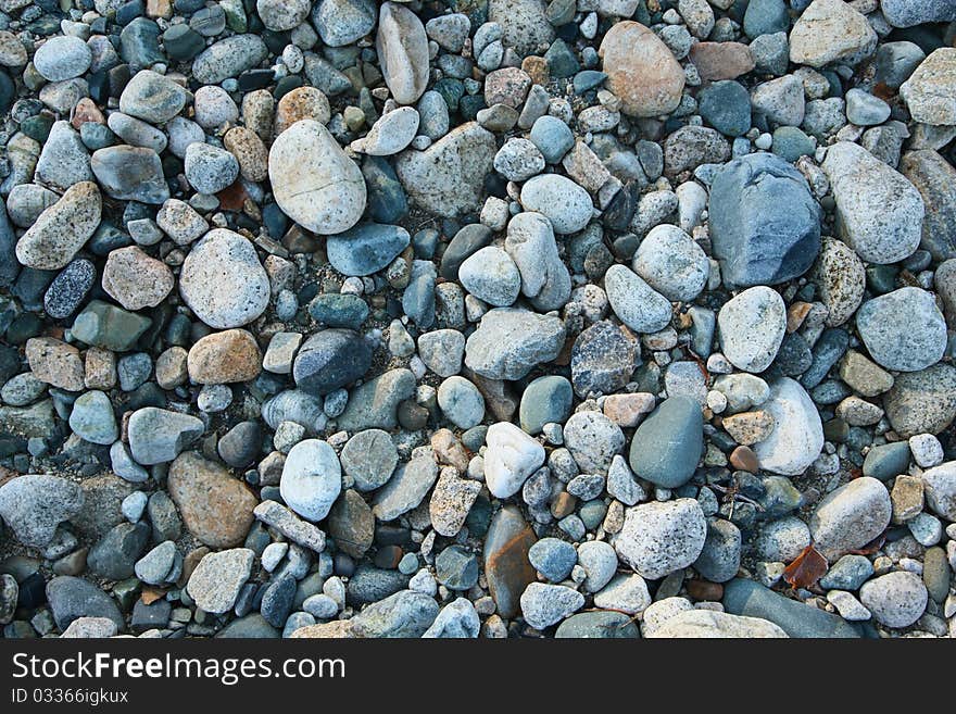 Pebble on mountain river, siberia