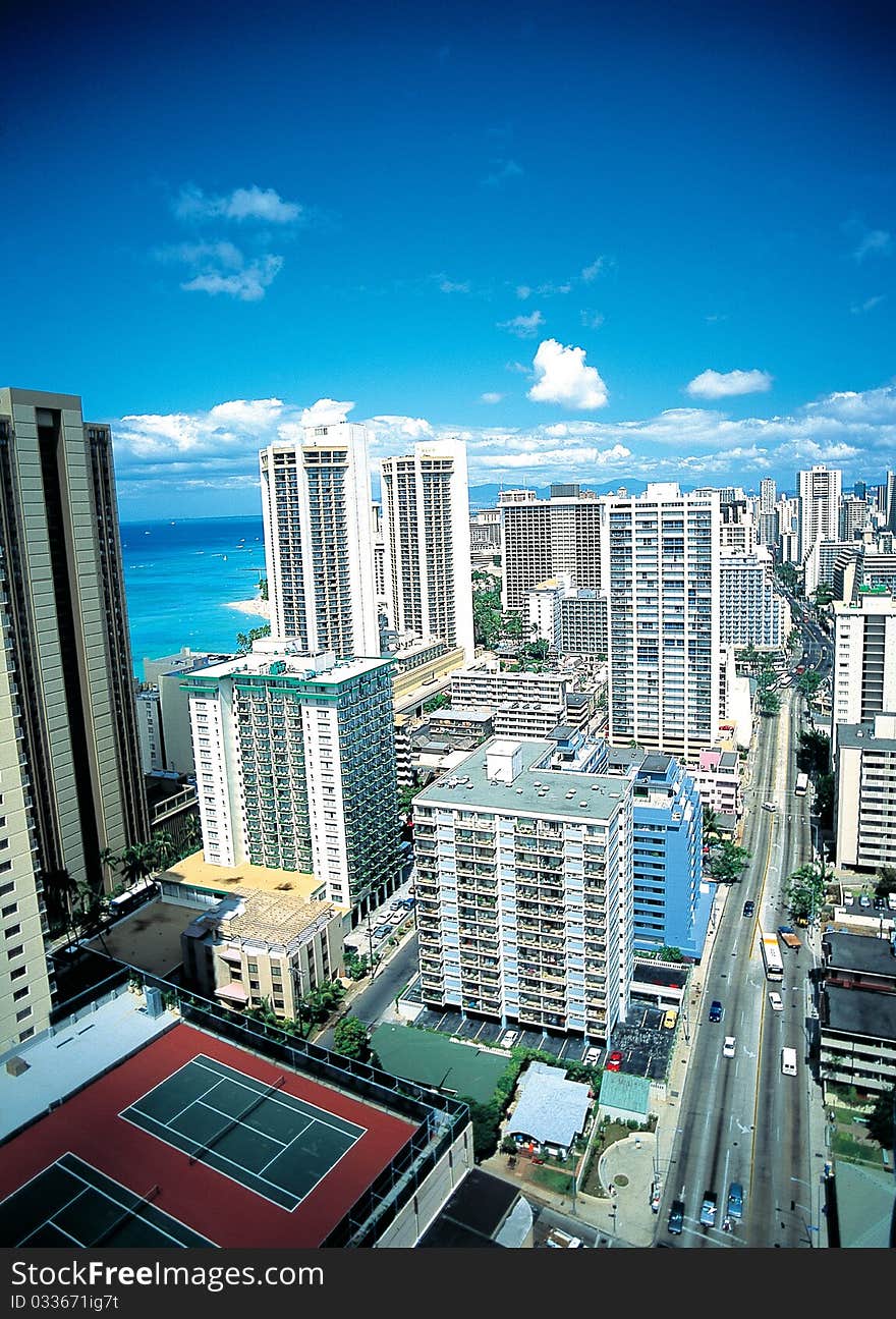 High angle view of high building. High angle view of high building