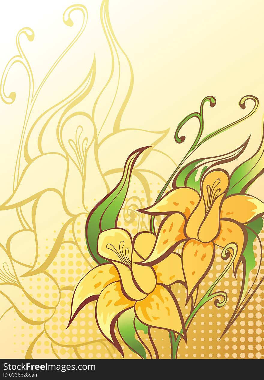 Background With Orange Daffodil