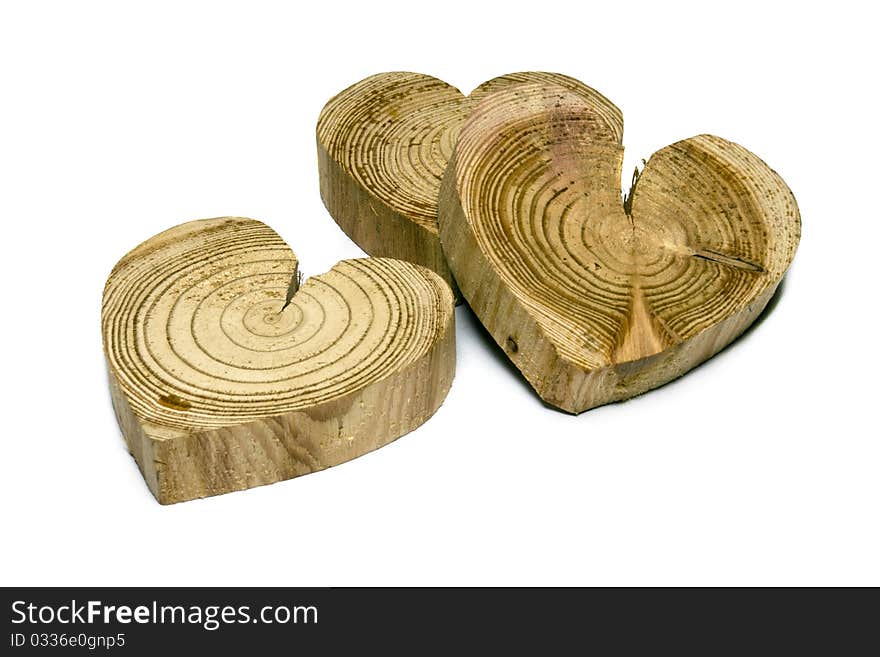 Wooden heart symbol