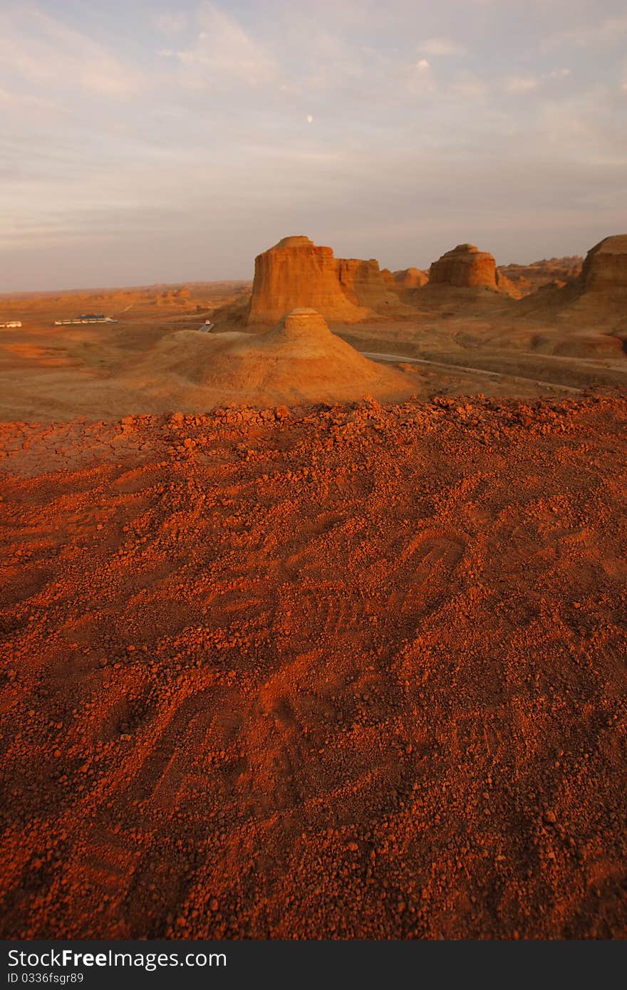 Sunset of a national park.Xinjiang province,China.