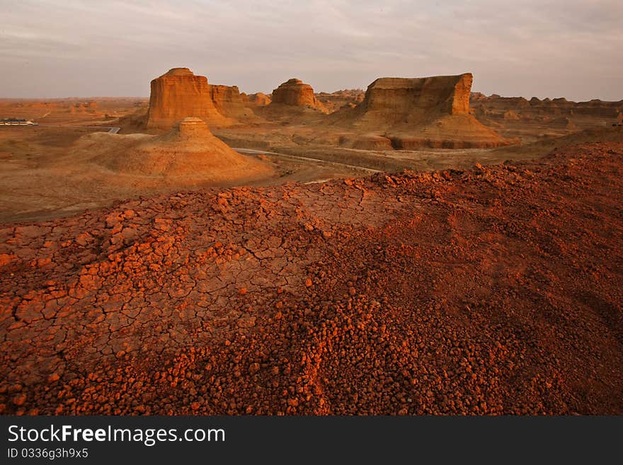 Sunset of a national park.Xinjiang province,China.