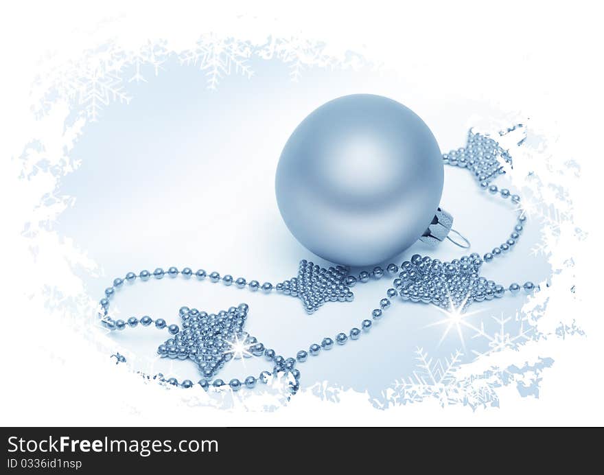 Silver Stars And Christmas Bauble