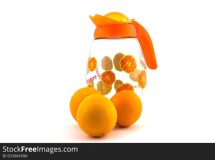 Jug with oranges