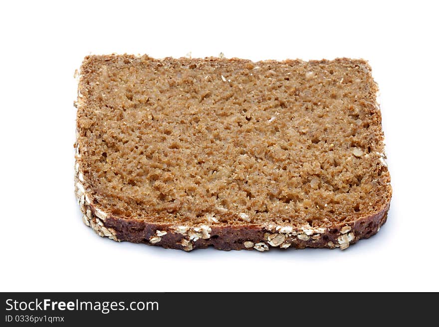 A slice of bread isolated on white background