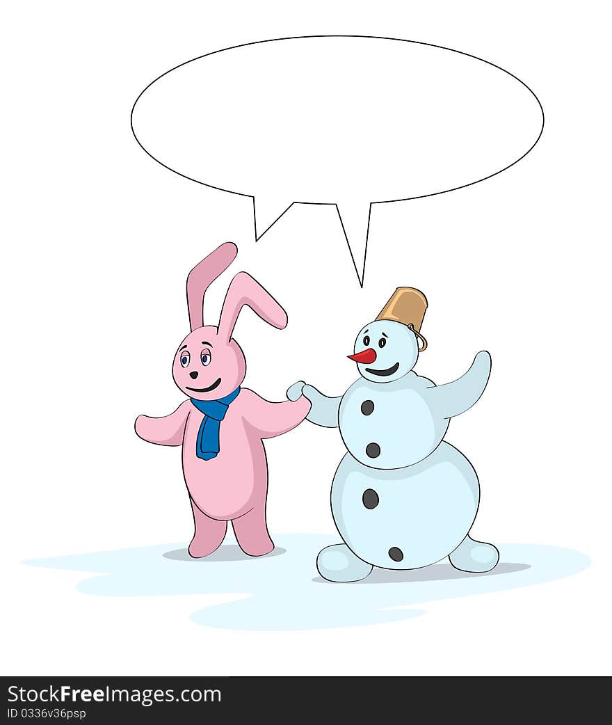 Rabbit and snowman