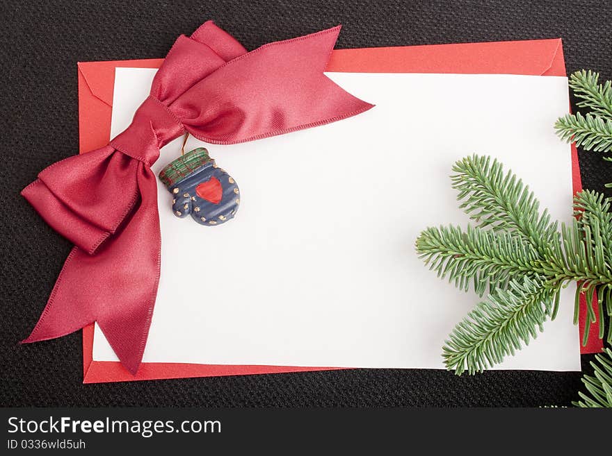 Congratulatory letter with a red envelope and a scarlet ribbon.