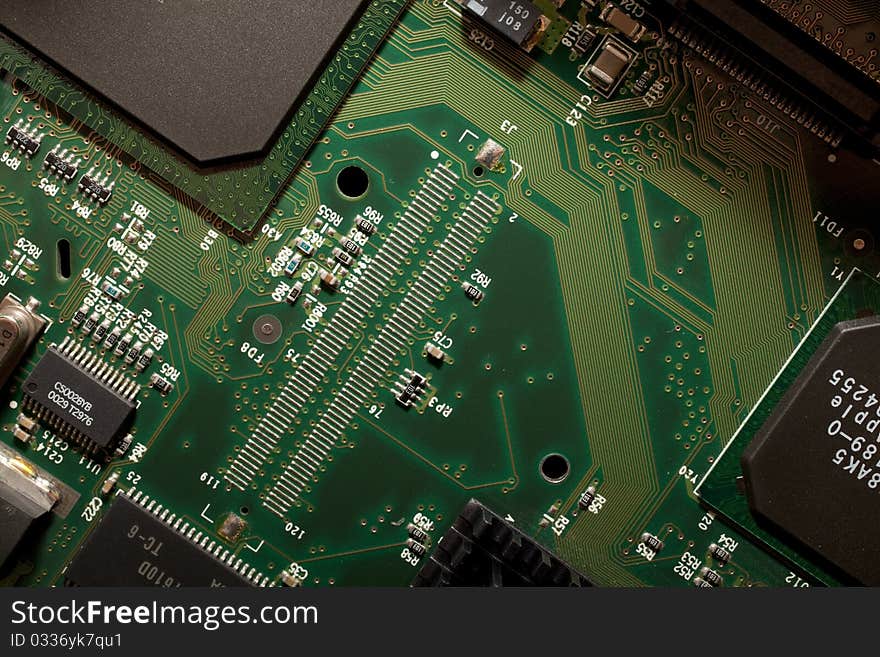 Close-up circuit board background. Close-up circuit board background