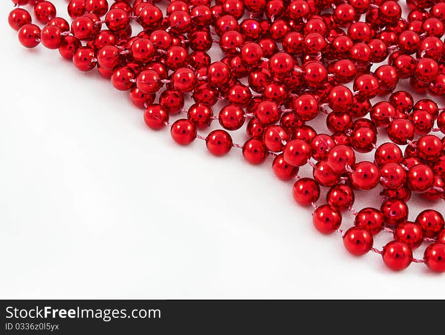 Red pearls background for holidays