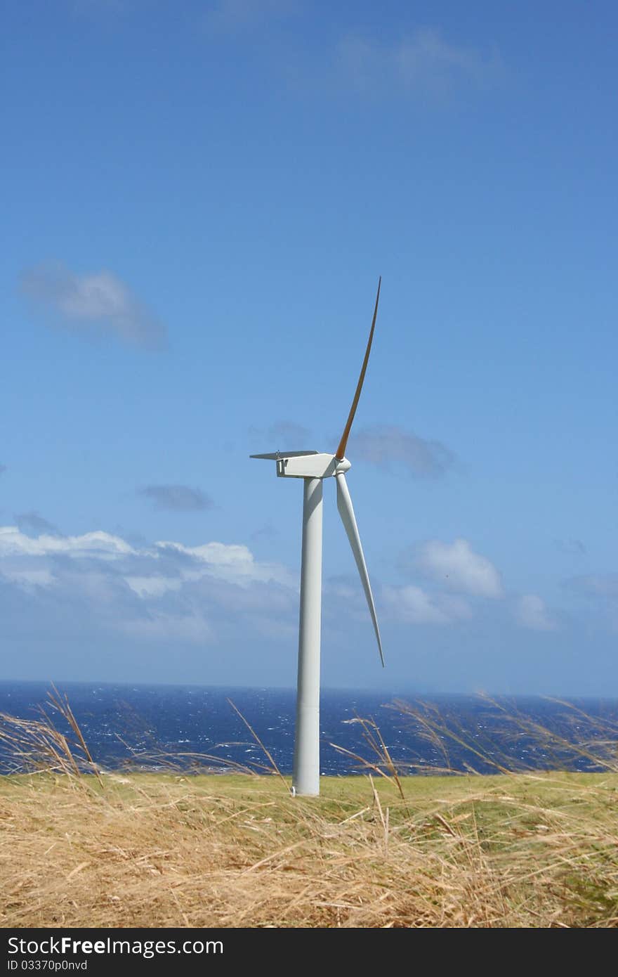 Turbine at a wind farm on the Big Island of Hawaii. Turbine at a wind farm on the Big Island of Hawaii