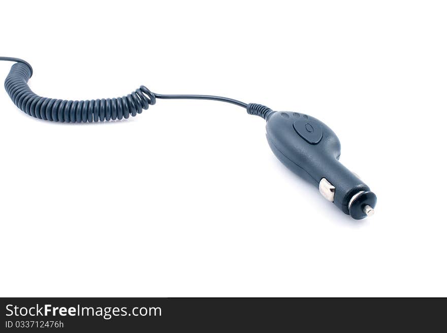 Car telephone charger isolated on white background. Car telephone charger isolated on white background